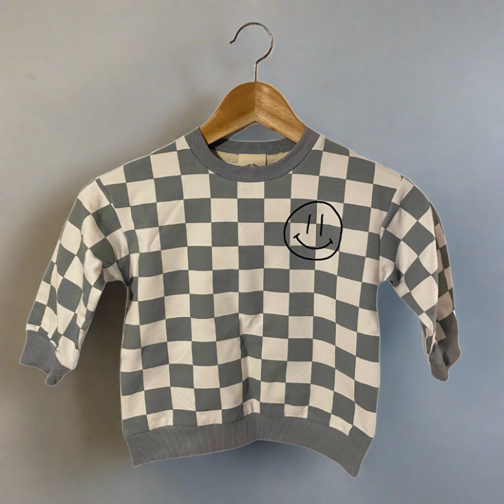 Checker Smiley Child Sweatshirt