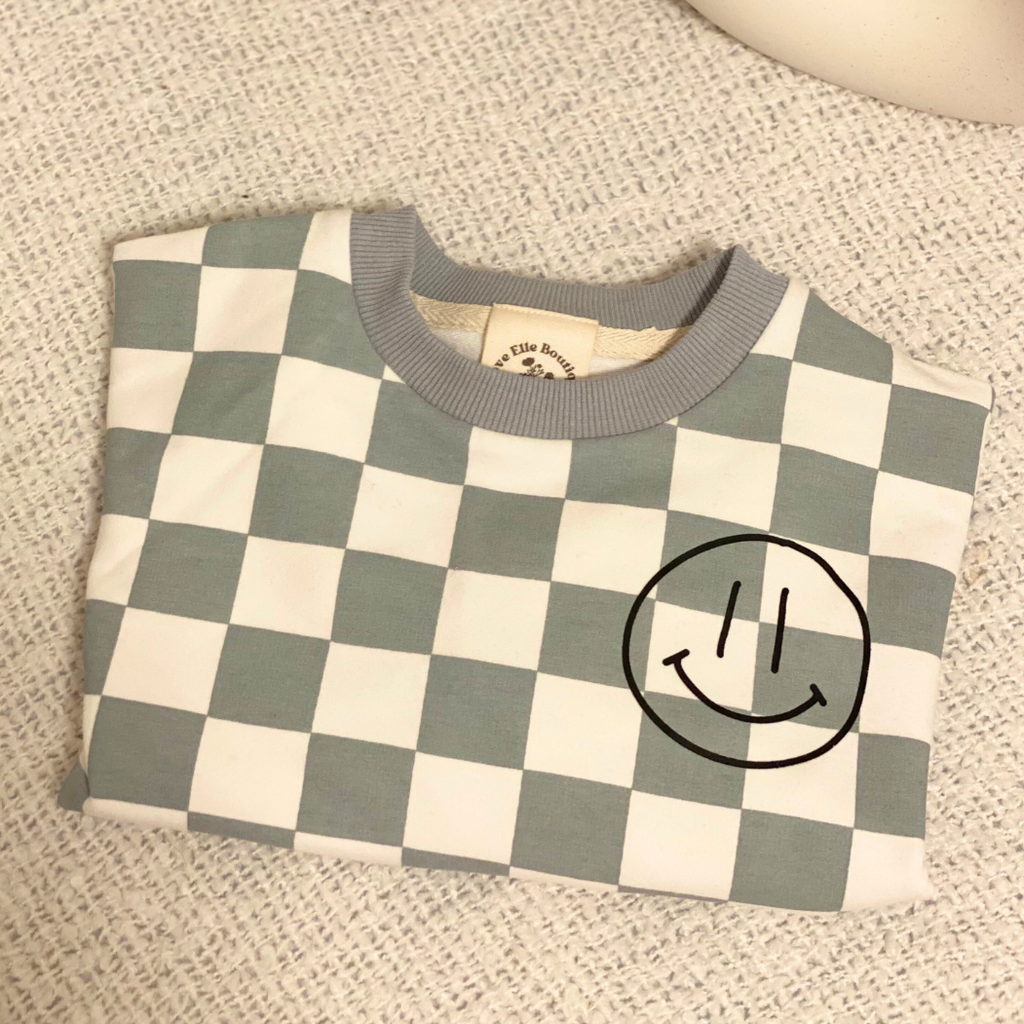 Checker Smiley Child Sweatshirt