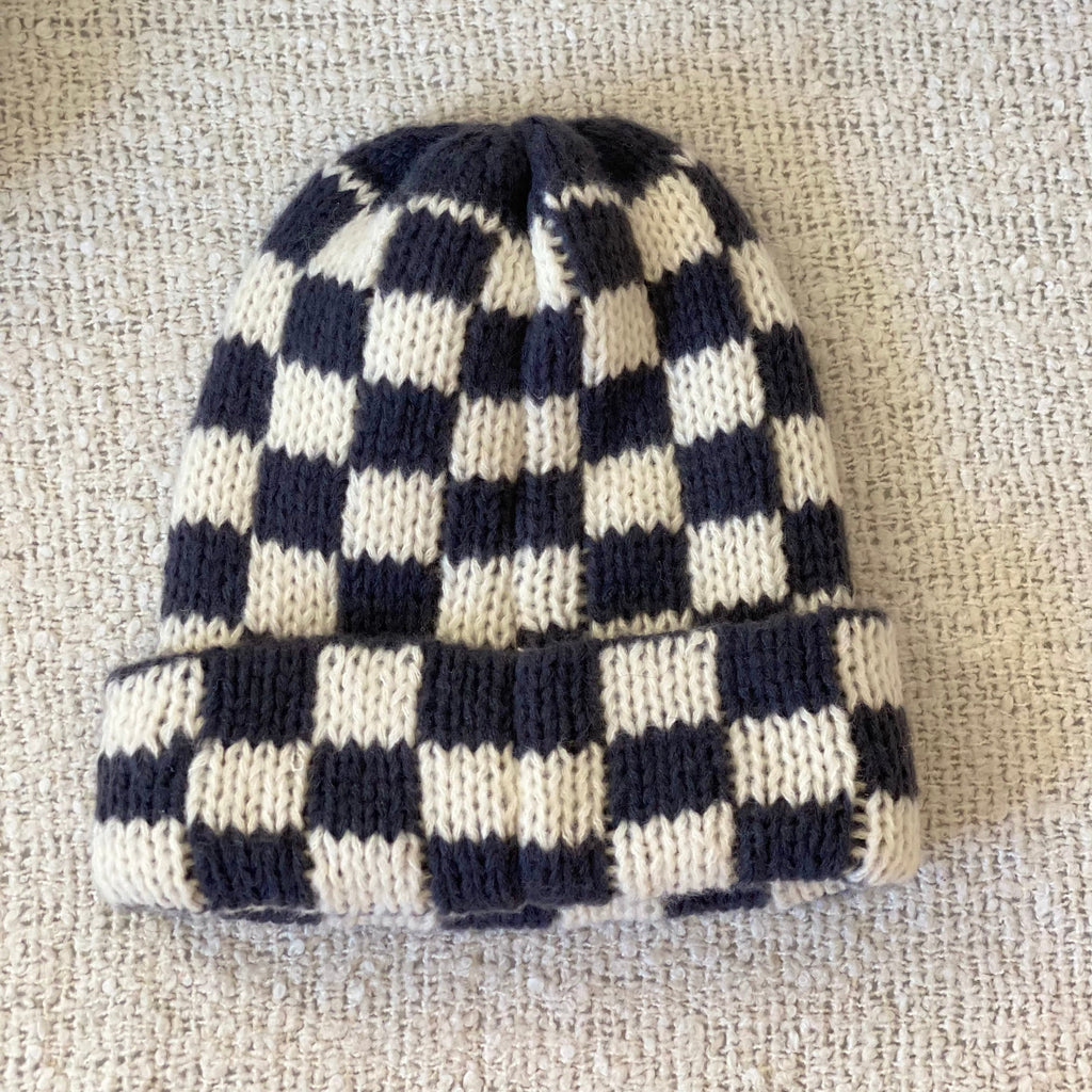 Checkered Knit Beanies
