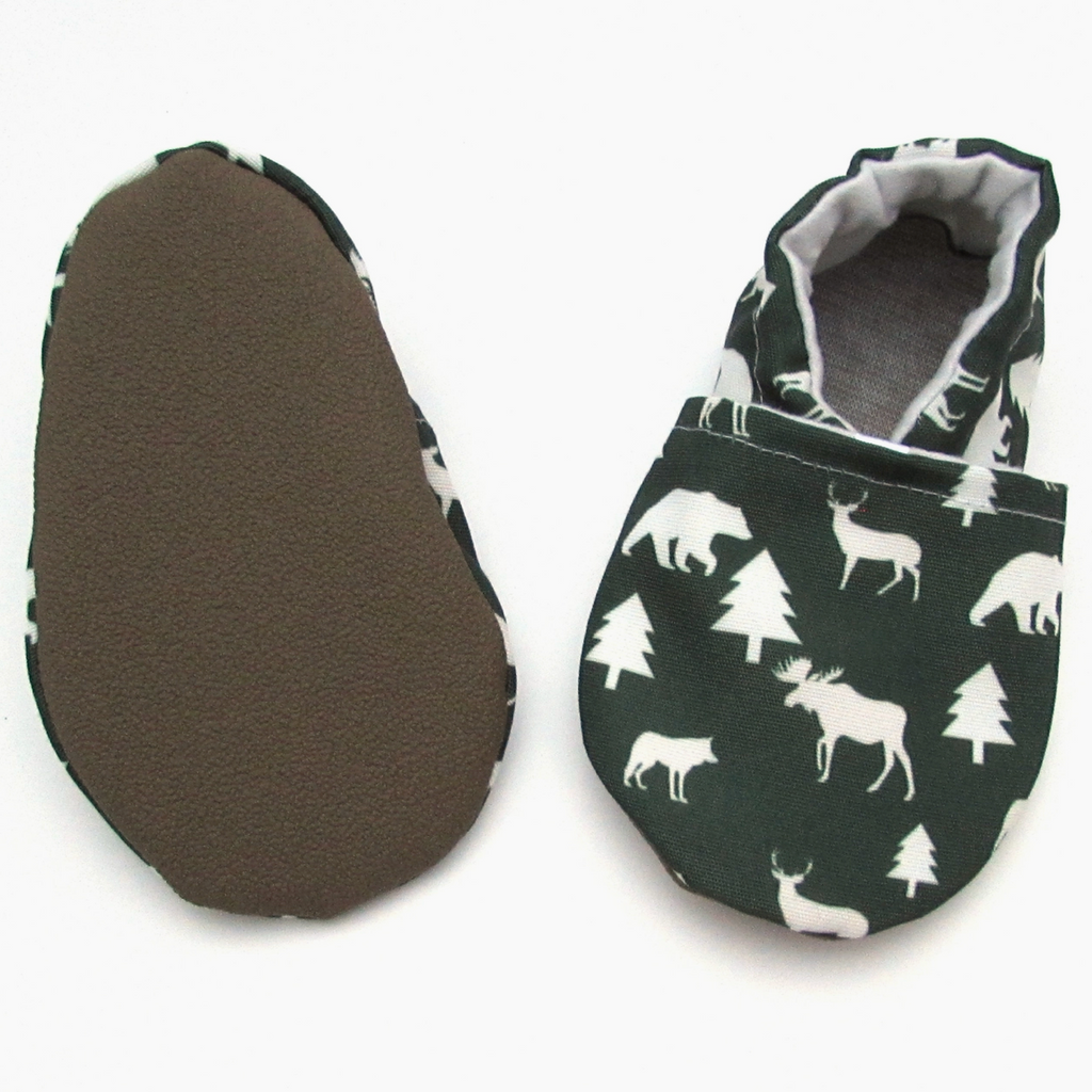 Winter Woods Eco Canvas Soft Sole Baby Booties