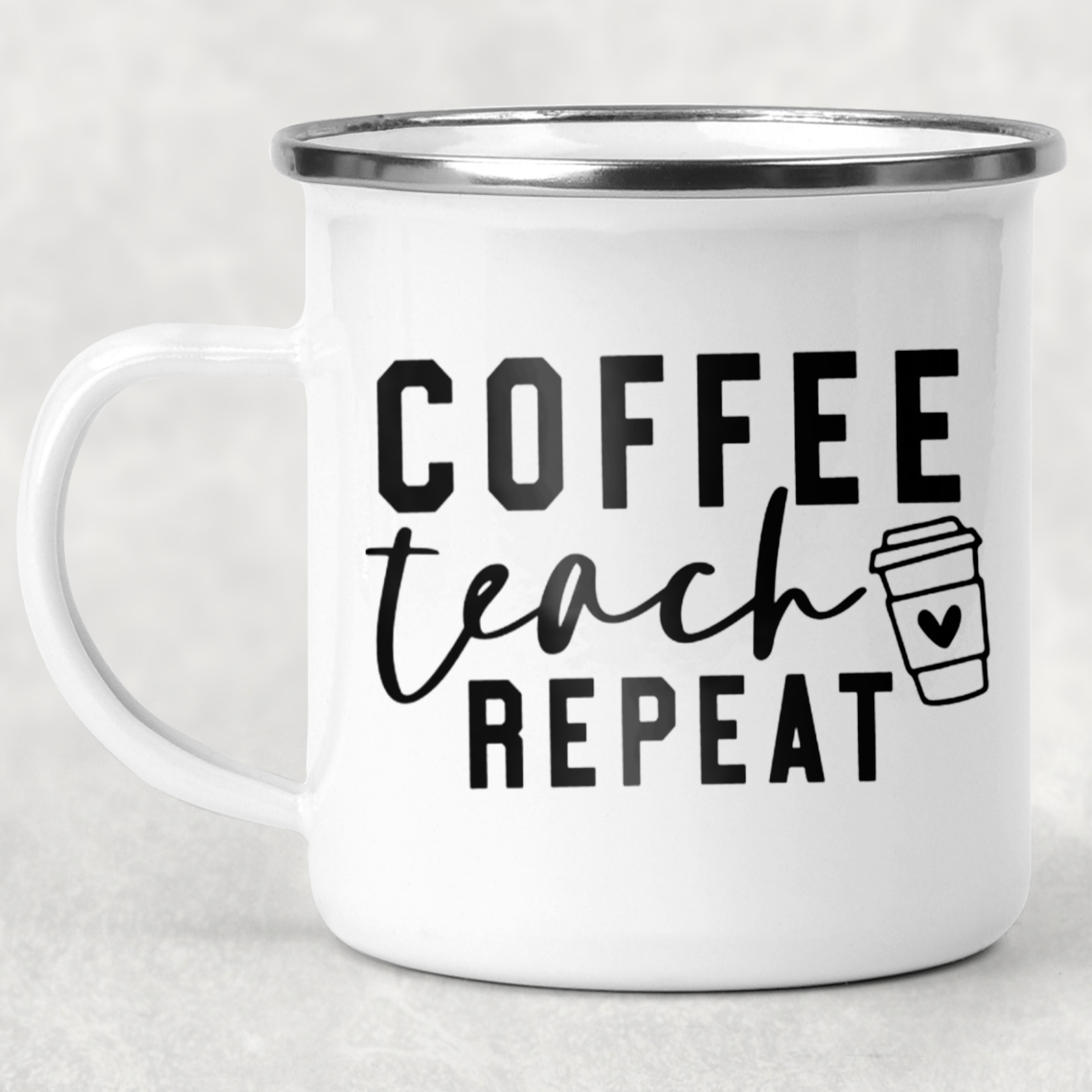 Coffee Teach Repeat Frosted Glass Tumbler